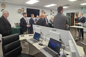 image of attendees of the opening of the Business Intelligence and Innovation Lab at Mercyhurst University
