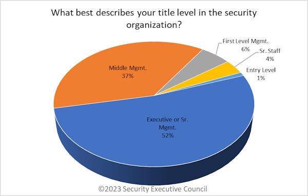 chart showing more than half respondents at senior mgmt level or higher